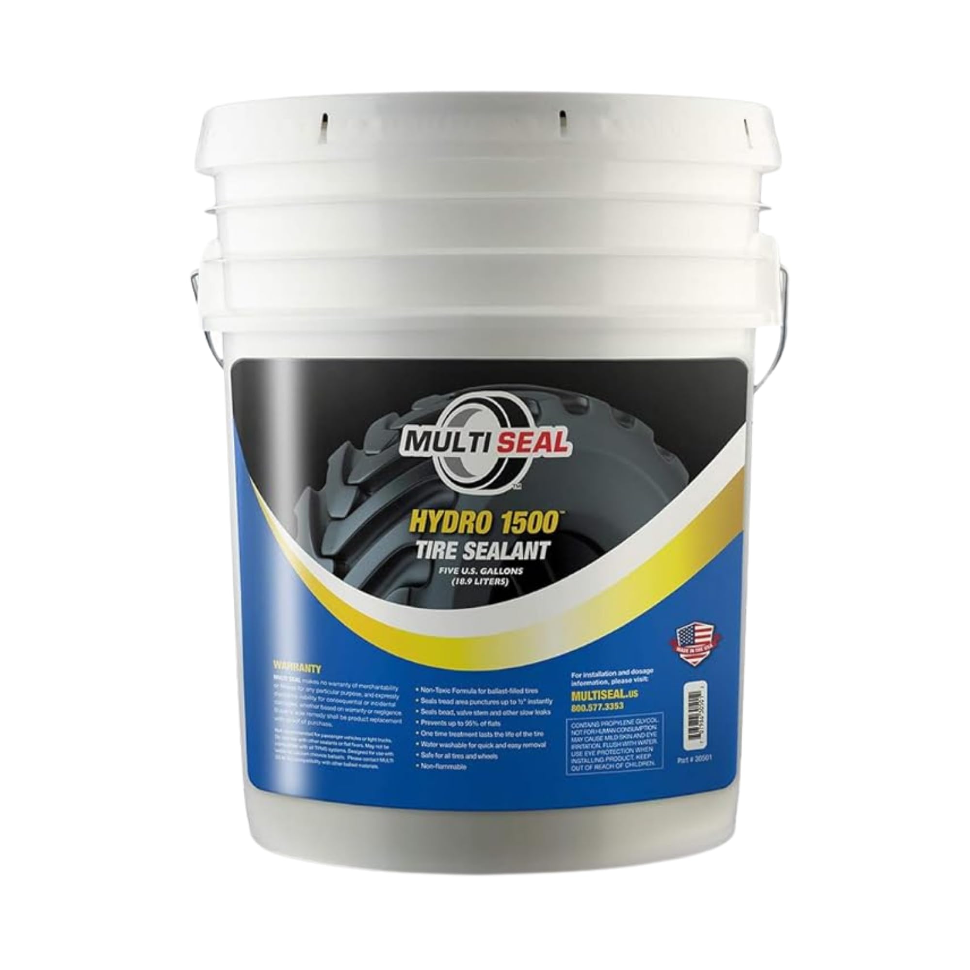 Hydro 1500 Liquid Ballast-Filled Tire Sealant - Maximum Protection Formula - Seals Punctures - Tubeless Tire Sealant - 5