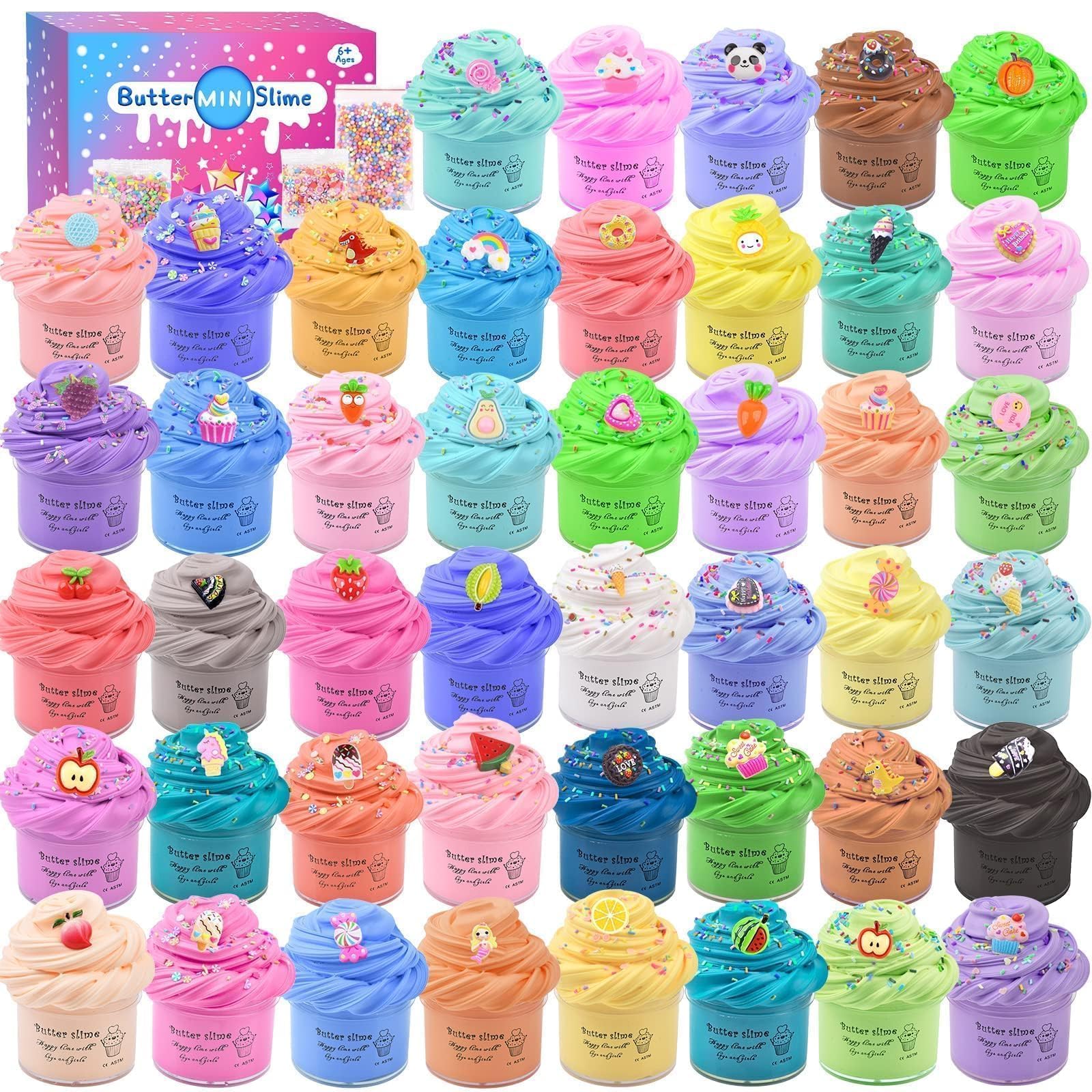 45 Pack Mini Butter Slime Kit for Stress Relief and Classroom Reward for Kids
| Scented Slime Party Favor Gifts Soft &