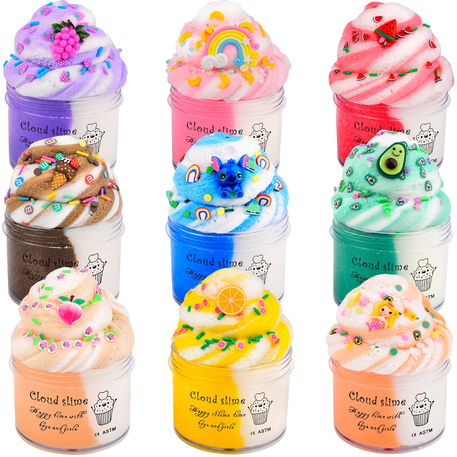 Cloud Slime Kit for Girls and Boys with Rainbow and Scented Slimes
Cloud Slime Kit 9 Pack for Kids with Rainbow and Scen