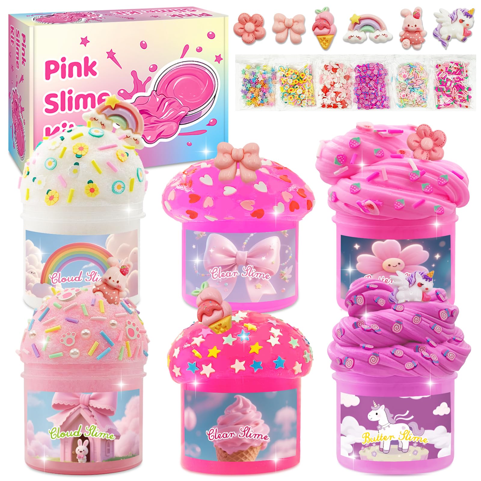 Pink Slime Kit for Girls Ages 8-12 Party Favors Clear Slime Birthday Gifts  
Cute Pink Slime Kit for Girls Ages 8-12 Clo