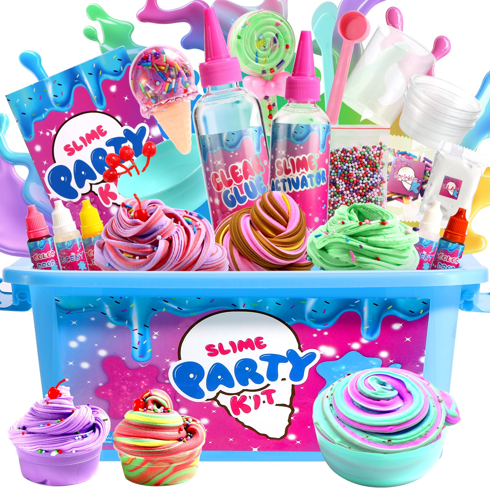 Mini Slime Kit for Kids Stress Relief Toys
| Making Butter Slime Party Favors for Girls Boys
| Foam Balls Slime Kit Kid