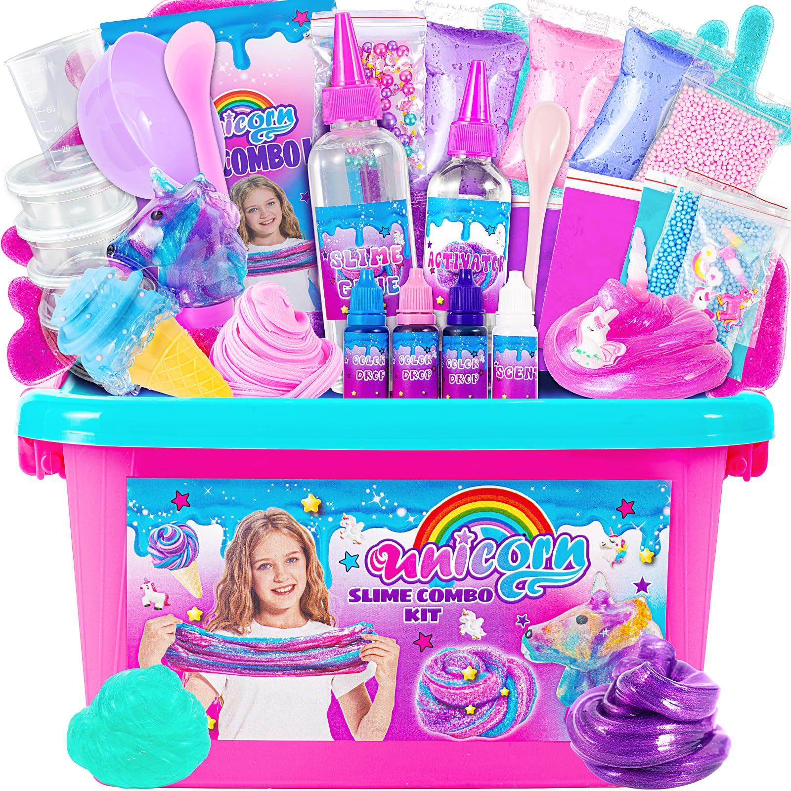 Mini Unicorn Slime Kit for Girls - Glimmer Crunchy Slime for Kids 6-12 - Party Favors for Children  
Mini Unicorn Slime