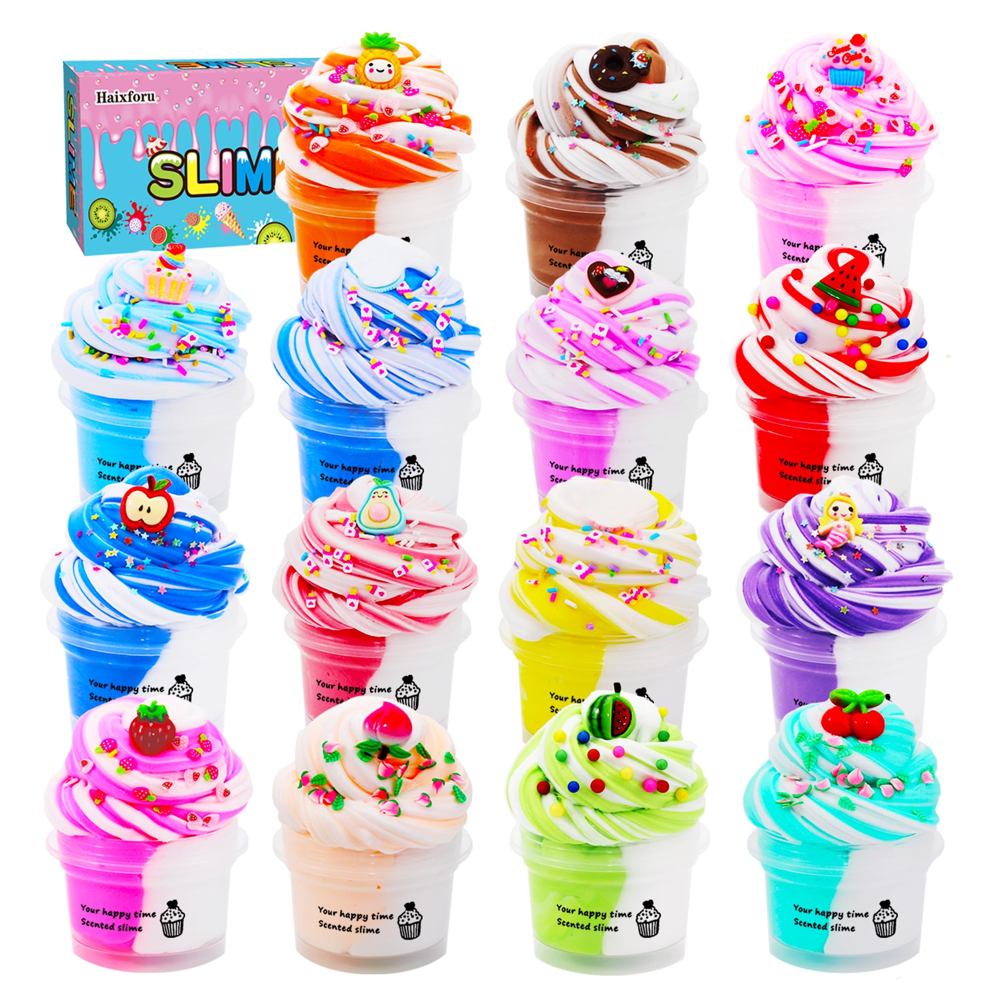 15 Pack Two-Toned Butter Slime Kit for Kids and Girls, Super Soft and Non-Sticky DIY Educational Toy
| Party Favor 15 P