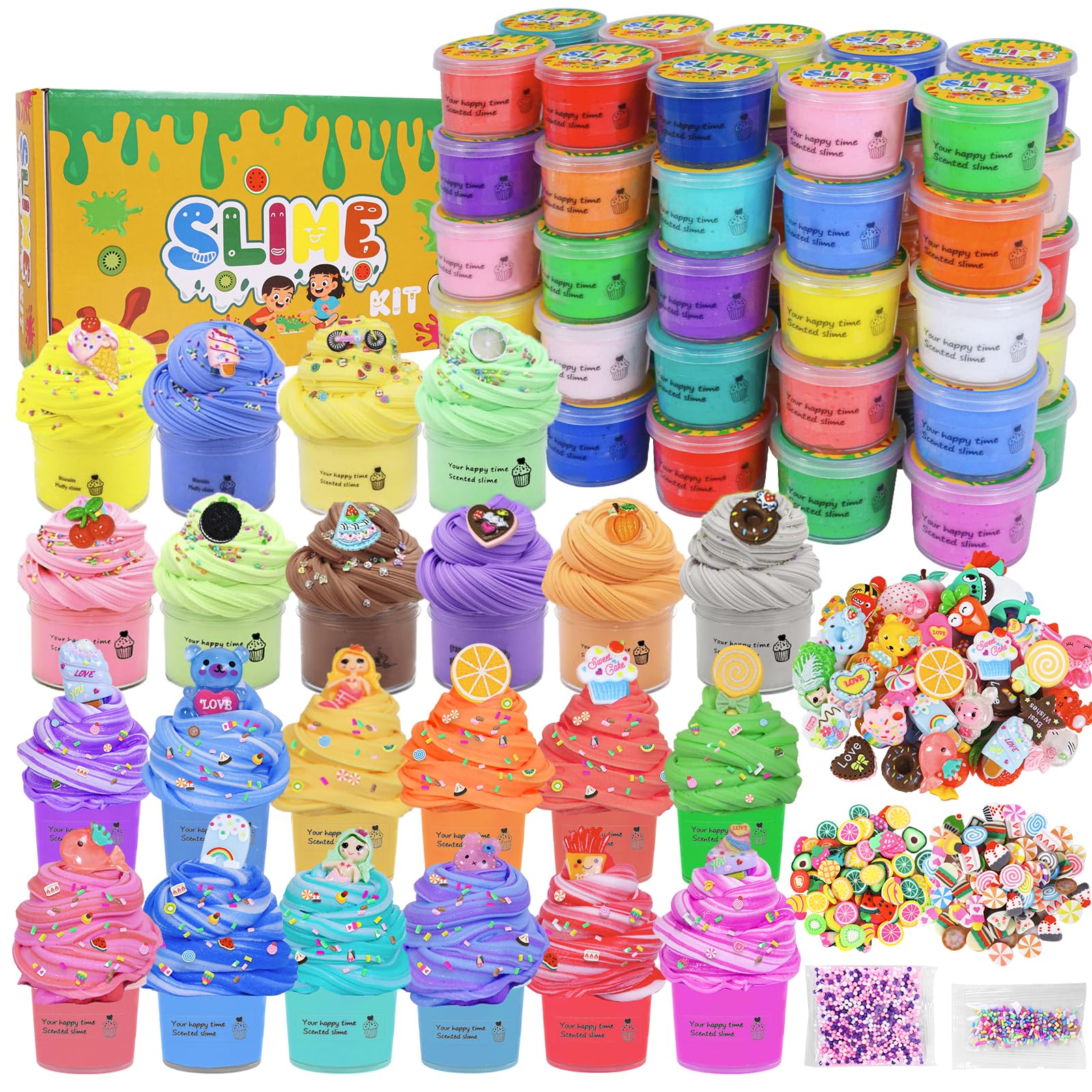 50 Pack Mini Butter Slime Kit for Kids, Scented Cotton Candy Fruit Slime Stress Relief Toy (50)  
50 Pack Scented Cotton