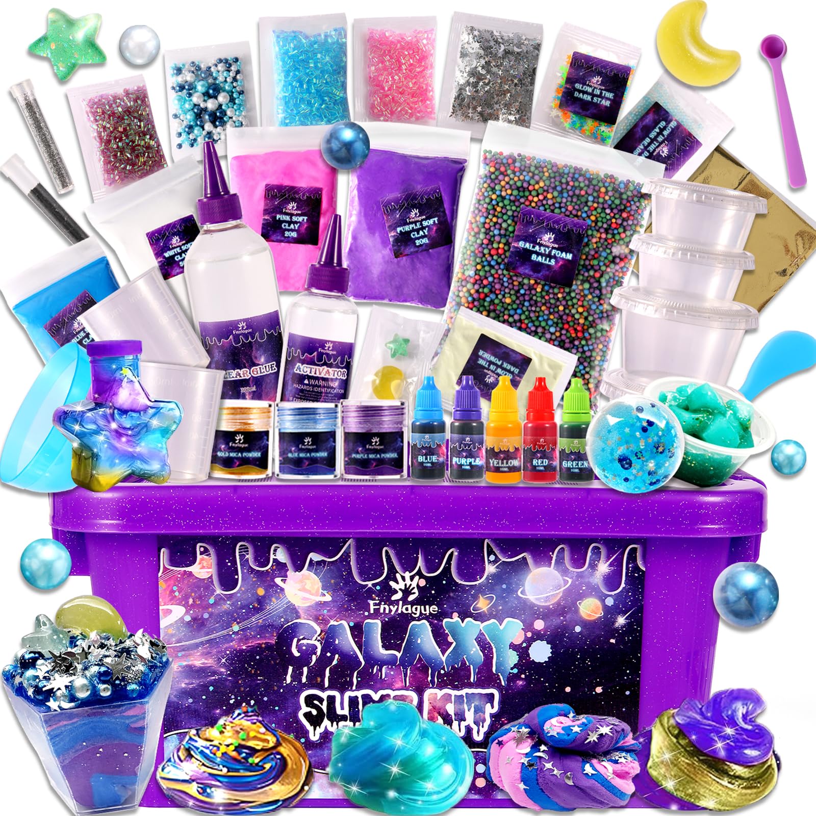 Galaxy Slime Kit for Kids Ages 8-12
| Glow-in-The-Dark Slime Making Kit for Boys and Girls
| Space Slime Maker Set for