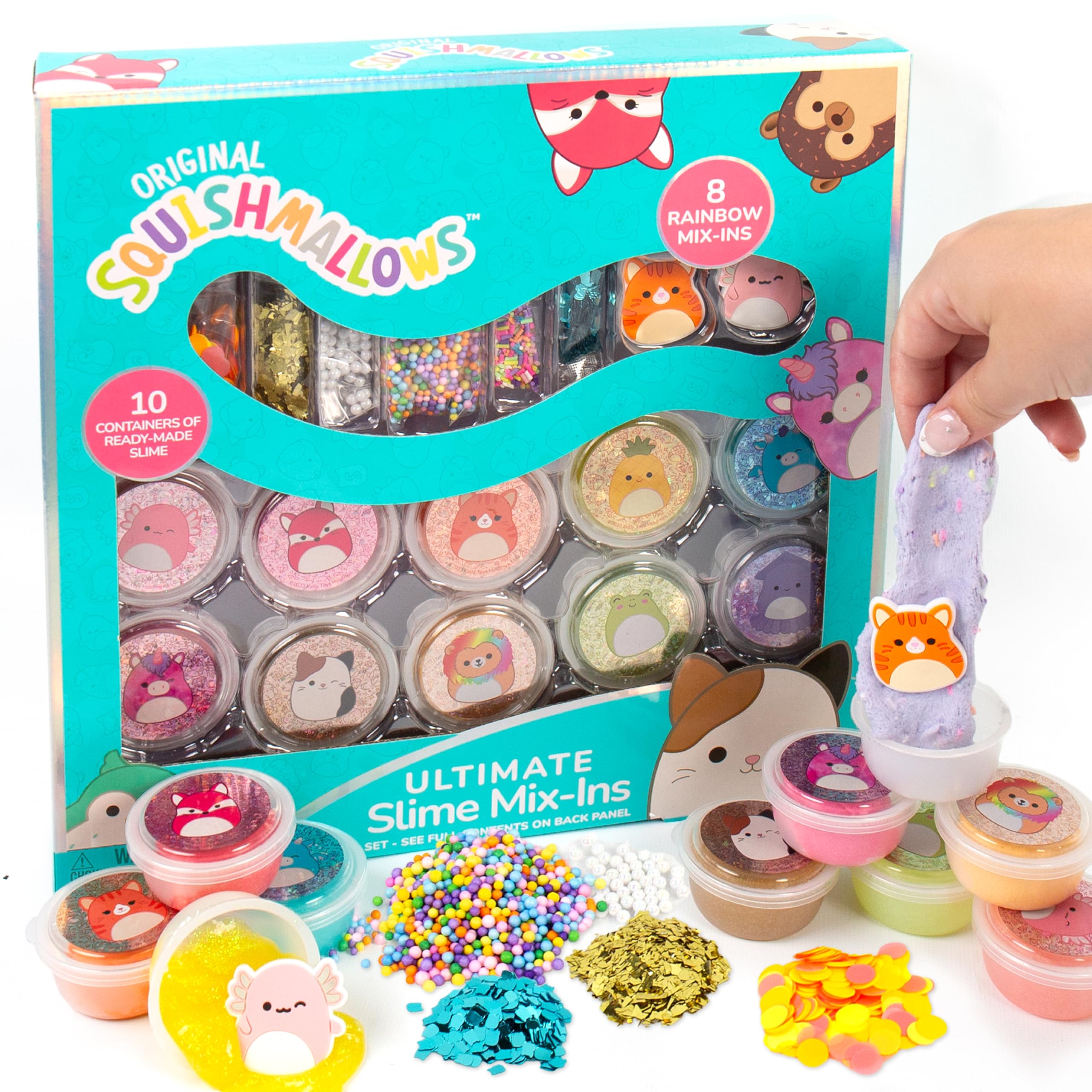 Squishmallows Ultimate Slime Mix'Ins, Super Soft Sludge Toy for Kids, Crunchy 10-Pack Glitter & Cloud Slime Add Ins  
Sq
